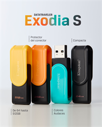 128 GB . USB 3.2 kľúč . Kingston DataTraveler Exodia S (Black + Turquoise)