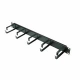 19" Panel vyväzovací 5x oko (Typ G) 87mm, 1U, kovový, čierny