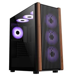 1stCOOL G6 Noble Wood Decor TS ARGB, skrinka ATX, USB3.0, USB-C, 4x ARGB ventilátor