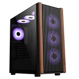 1stCOOL G6 Noble Wood Decor TS ARGB, skrinka ATX, USB3.0, USB-C, 4x ARGB ventilátor