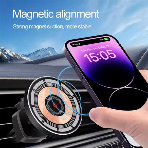 1stCOOL QI bezdrôtová magnetická autonabíjačka, MagSafe Transparent, 15W