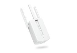 300Mbps Wi-Fi Range Extender SPEED: 300 Mbps at 2.4 GHz SPEC: 3× Fixed External Antennas, Wall Plugged FEATURE: WPS/Rese