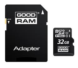 32 GB . microSDHC karta GOODRAM Class 10 UHS I + adapter