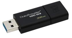 32 GB . USB 3.0 kľúč . Kingston DataTraveler 100 G3 ( r100MB/s, w10MB/s )