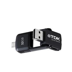 32GB . USB 2.0 kľúč . TDK 2 in 1 Micro séria, OTG, pre Android, čierny