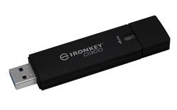 4 GB . USB klúč . Kingston IronKey D300 Encrypted, čierny USB 3.0 ( r80MB/s, w12MB/s)