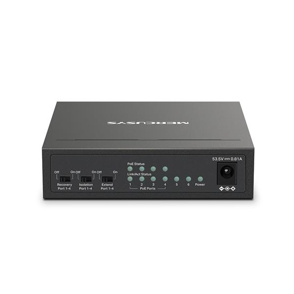 6-Port 10/100 Mbps Desktop Switch with 4-Port PoE+ PORT: 4× 10/100 Mbps PoE+ Ports, 2× 10/100 Mbps Non-PoE Ports SPEC: C