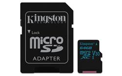64 GB . microSDXC karta Kingston Canvas Go Class U3 UHS-I V30 (r90MB/s, w45MB/s) + adaptér