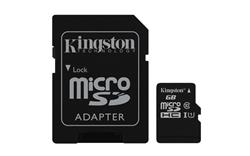 64 GB . microSDXC karta Kingston Class 10 UHS-I (r45MB/s, w10MB/s) + adaptér