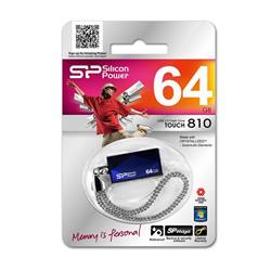 64 GB . USB kľúč ..... Silicon Power TOUCH 810, modrý (odolný voči vode a nárazom)