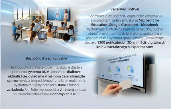 65" Light PLUS GEN 2, INTERAKTIVNY PANEL, 4K, Android 13 GOOGLE EDLA,50 dot.,AI Kamera, 16/128GB