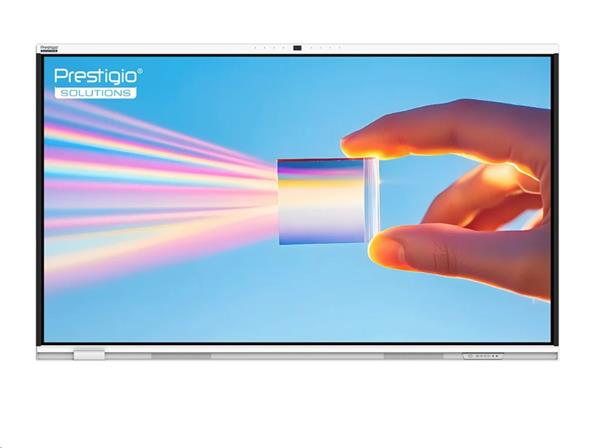 75" PRISM Séria,PRESTIGIO SOLUTIONS, Android 14 EDLA + upgr 16, 50 dotyk, 9H, 3x20W, AI Kamera, 100 000:1,