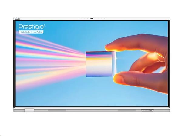 75" PRISM Séria,PRESTIGIO SOLUTIONS, Android 14 EDLA + upgr 16, 50 dotyk, 9H, 3x20W, AI Kamera, 100 000:1,