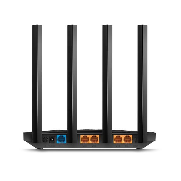 AC1200 Dual-Band Wi-Fi Router SPEED: 300 Mbps at 2.4 GHz + 867 Mbps at 5 GHz SPEC: 4× Antennas, 1× Gigabit WAN Port + 4×