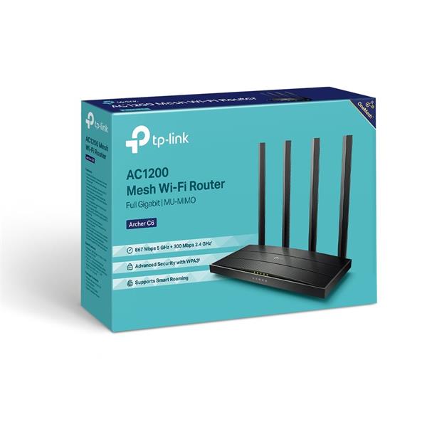 AC1200 Dual-Band Wi-Fi Router SPEED: 300 Mbps at 2.4 GHz + 867 Mbps at 5 GHz SPEC: 4× Antennas, 1× Gigabit WAN Port + 4×