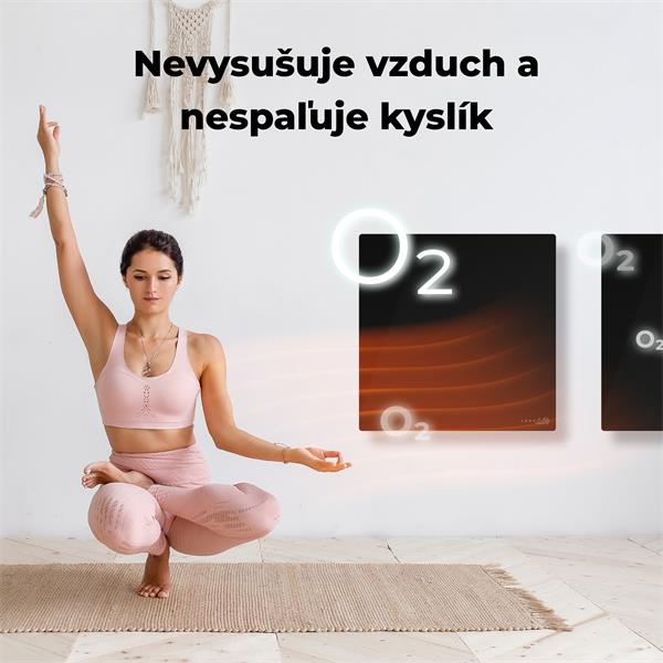 AENO AGH12S Premium QUADRO Smart Ohrievač, Čierny, LED, WI-FI, max 500W, 50x50cm, Infra