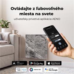 AENO AGH13S Premium QUADRO Smart Ohrievač, LIMITOVANÁ EDÍCIA, farba antický mramor, LED, WI-FI, max 500W, 50x50cm, Infra