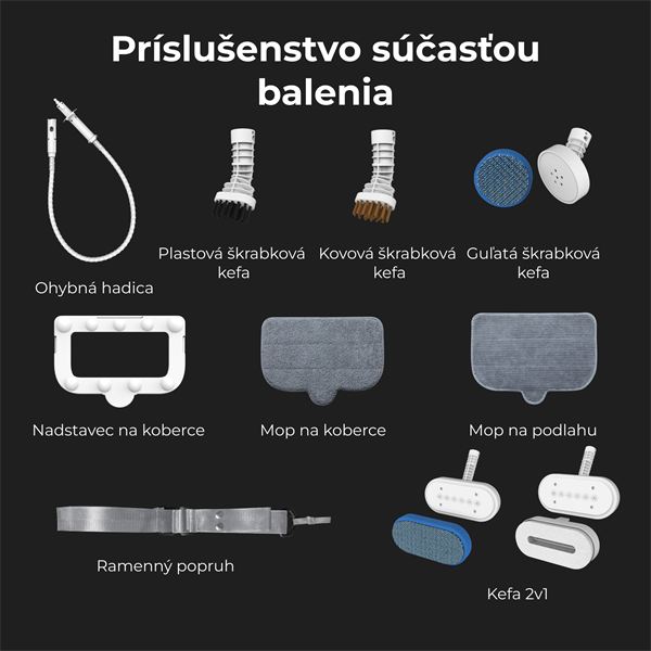 AENO Multifunkčný parný mop SM1 - 1200W, 110°C, 3bary, 380ml, 5m, Aroma olejček/dezinfekcia