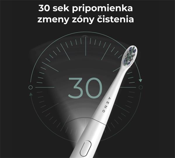 AENO sonická zubná kefka DB7, Biela, 3 módy,1 kefka+nálepky, 30 000 ot/min, 100 dní bez nabíjania, IPX7
