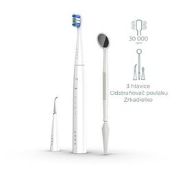 AENO sonická zubná kefka DB8, Biela, 3 módy,3 kefové hlavice+1 cist.nástroj,1zrkadlo,30000 ot/min,100 dní bez nab,IPX7