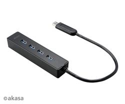 AKASA AK-HB-08BK 4-portový externý USB 3.0 HUB, čierny