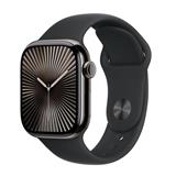 Apple Watch Series 10 GPS + Cellular 42mm Slate Titanium Case with Black Sport Band - S/M