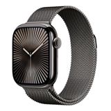 Apple Watch Series 10 GPS + Cellular 42mm Slate Titanium Case with Slate Milanese Loop