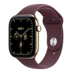 Apple Watch Series 12 GPS + Cellular 46mm Radiant Gold Titanium Case with Burgundy Sport Band - S/M