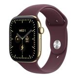 Apple Watch Series 12 GPS + Cellular 46mm Radiant Gold Titanium Case with Burgundy Sport Band - S/M