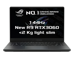 ASUS ROG ZEPHYRUS G GA503QM-HN048T AMD R9-5900HS 15.6" FHD matný 144Hz RTX3060/6G 16GB 1TB SSD WL BT W10 CS;FPR