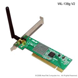 ASUS WL-138g V2, Wi-Fi PCI 2.2 client, 54Mb/s, SMA