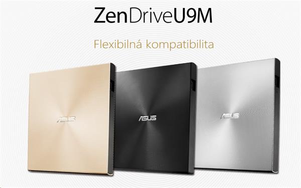 ASUS ZenDrive External Slim DVD-RW SDRW-08U9M-U M-DISC USB-A/C Retail, strieborná