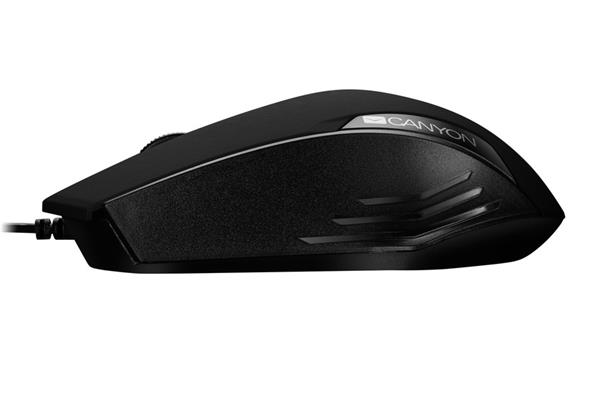 Canyon CNE-CMS02B, optická myš, USB, 1000 dpi, 3 tlač, čierna, blister