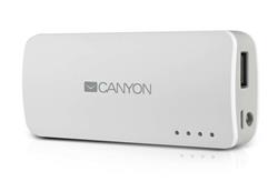 Canyon CNE-CPB44W Powerbank 4400mAh, single USB 5V/1A, pre smartfóny a tablety, biela