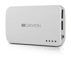 Canyon CNE-CPB78W Powerbank 7800mAh, dual USB 5V/1A/2A, pre smartfóny a tablety, biela