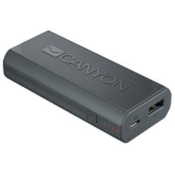 Canyon CNE-CPBF44DG Powerbank 4.400 mAh, výstup USB 5V/max 2,4A, pre smartfóny, tmavo šedá