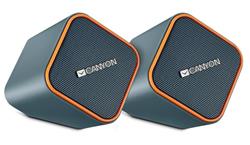 Canyon CNS-CSP203O reproduktory 2.0, 2 x 2,5W, USB napájanie, 3.5 mm mini-jack, šedo-oranžové