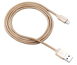 Canyon CNS-MFIC3GO, 1m prémiový opletený kábel Lightning/USB, MFI schválený Apple, zlatý