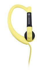 Canyon CNS-SEP1Y slúchadlá do uší pre športovcov, integrovaný mikrofón a ovládanie, háčik za ucho, žlté