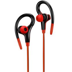 Canyon CNS-SEP2R slúchadlá do uší pre športovcov, integrovaný mikrofón a ovládanie, háčik za ucho, červené