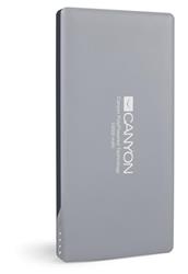Canyon CNS-TPBP10DG Powerbank, ultratenká polymérová, 10.000 mAh, Lightning + microUSB vstup, 1 x USB výstup, šedá