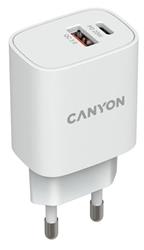 Canyon H-20-04, vysokorýchlostná univerzálna nabíjačka do steny 1xUSB-C, 20W, PD + 1xUSB-A, 18W, QC-3