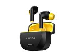 Canyon Hexagon 7, True Wireless Stereo Bluetooth 5.4 slúchadlá do uší. ANC, ENC funkcie, výdrž 27 hod, žlto-čierne