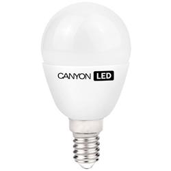 Canyon LED COB žiarovka, E14, kompakt guľatá mliečna, 6W, 470 lm, teplá biela 2700K, 220-240V, 150°, Ra>80, 50.000 h