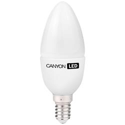 Canyon LED COB žiarovka, E14, sviečka, mliečna, 3.3W, 250 lm, teplá biela 2700K, 220-240V, 150°, Ra>80, 50.000 hod