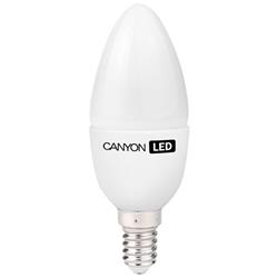 Canyon LED COB žiarovka, E14, sviečka, mliečna, 6W, 494 lm, neutrálne biela 4000K, 220-240V, 150°, Ra>80, 50.000 hod