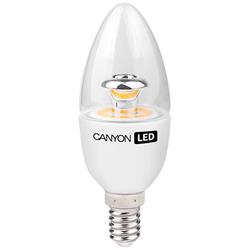 Canyon LED COB žiarovka, E14, sviečka, priehľadná, 3.3W, 262 lm, neutrál biela 4000K, 220-240V, 150°, Ra>80, 50.000 hod