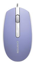 Canyon M-10, symetrická optická myš s efektom hladkého posuvu, USB, 1.000 dpi, 3 tlač, fialovo-biela