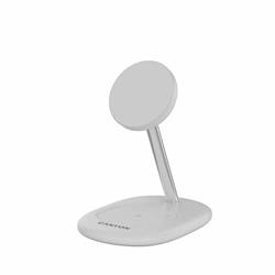 Canyon OnCharge 205, 2v1, bezdrôtová nab. stanica pre 2 zariadenia simultánne, s 30W nap. adap. a 1m USB-C káblom, biela