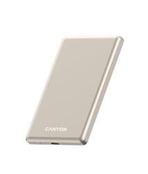 Canyon OnCharge 505, Powerbank, 5.000 mAh, in: USB-C, out: USB-C PD 20W + Wireless Magnet 15W, ultratenká, béžová